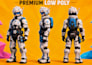 create 3d low poly character model stylized weapons and props game asset